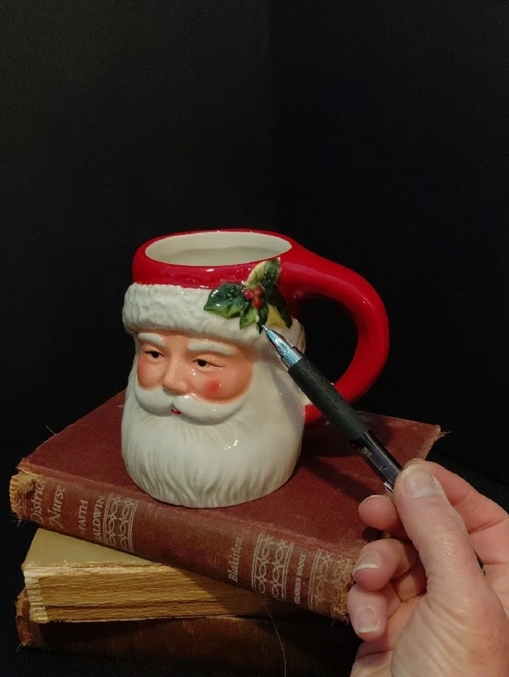Certified International Santa Face Ceramic Mug in Red and White